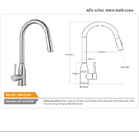 Mua Vòi rút dây cổ hình bầu dục nóng lạnh inox Tundo BR6220A Boss 470*55*250 mm