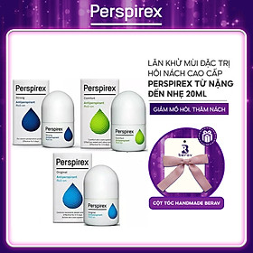 Lăn Khử Mùi Ngăn Ngừa Hôi Nách Perspirex Cao Cấp Cho Mọi Loại Da Từ Nặng Tới Nhẹ 20ml - Tặng Kèm Cột Tóc Nơ BERAV Handmade Annie Ribbon Giao Màu Ngẫu Nhiên