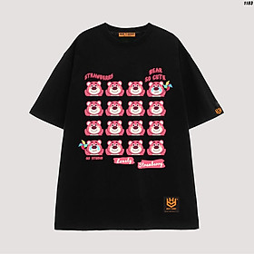 Áo thun tay lỡ unisex in hình nhiều Gấu Dâu Lotso