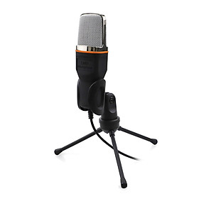 Microphone with Stand 3.5mm Jack Microphone for Computer Plug & Play Handheld Desk Microphone for Online Teaching