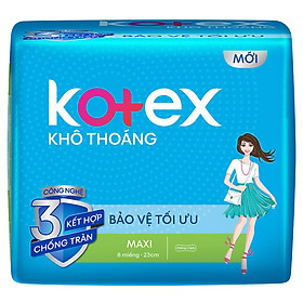 Băng Vệ Sinh Kotex Khô Thoáng Lưới Siêu Thấm - Maxi Không Cánh 8