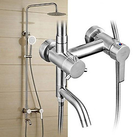 Sen cây tắm nóng lạnh kiểu tròn inox sus304