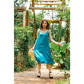 Váy Ngủ Lụa Hai Dây Suông Dáng Dài Cao Cấp Siêu Mát Cèdre Thương Hiệu nOor - NV557