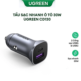 Mua Sạc nhanh trên ô tô PD/QC 3.0 USB-A và USB-C công suất 30W Ugreen 40858 hàng chính hãng