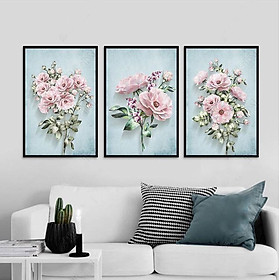 Mua Tranh Treo Cầu Thang - Tranh Treo Tường 3 tấm ghép hiện đại kích thước 40x60 - Tranh Treo Tường 3D Hiện Đại