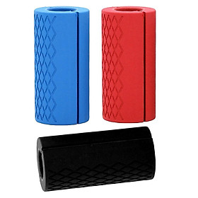 3 Pieces Thick Silicone Dumbbell Barbell Handles Weight Lifting Arm Hand Rotates