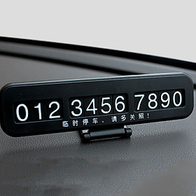 Digaron Temporary Parking Number Card Rotate Hidden Car Parking Card Mobile Phone Number Card Black