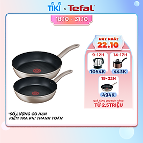 Bộ 2 Chảo chiên Tefal Sensations 24-28 - Cảnh báo nhiệt - Dùng cho mọi loại bếp - Hàng chính hãng
