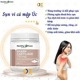 Sụn vi cá mập Úc Healthy Care Shark Cartilage 750mg tăng cường sức khỏe