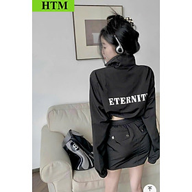 Áo Khoác NỮ NGẮN KIỂU FORM LỬNG SIÊU ĐẸP CHẤT LIỆU VẢI TỐT MÁT DÀY CHẤT LƯỢNG HÀNG HOT TREND HTM FASHION - Đen