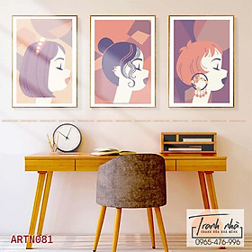 Mua Bộ 3 tranh canvas Tối giản (Minimalism) - Cô gái - ARTN081