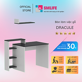 Bàn làm việc, bàn học gỗ hiện đại SMLIFE Dracule  | Gỗ MDF dày 17mm chống ẩm | D120xR60xC91cm - Màu