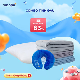 Mua Combo Tình Đầu - 01 Chăn chần AMD Cozy 160*200cm + 01 Gối nằm Doona Promo 45*65cm + 01 Gối tựa cổ Vua Nệm 32*28cm