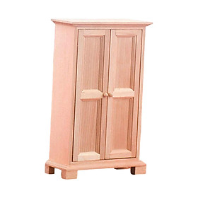 Wooden Wardrobe for 1/12 Dollhouse Room Box DIY Projects Creative Toys Style A