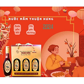 NƯỚC MẮM PHAN THIẾT CHAI THỦY TINH - THUẬN HƯNG 60 ĐẠM 1 HỘP 3 CHAI 180ML