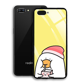 Ốp Lưng Kính Cường Lực cho điện thoại Realme C1 - 03040 7900 DUCK03 - Hàng Chính Hãng