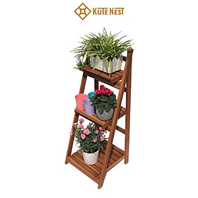 Mua  Kute Nest  Kệ chữ A 3 tầng trang trí chậu hoa bằng gỗ tràm – Có thể gấp gọn – KT dài 42 x rộng (39 – 29 – 19) x cao 106 cm