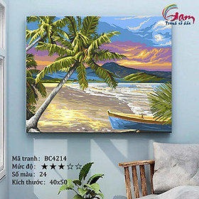 Mua Tranh tô màu theo số phong cảnh biển xanh BC4214