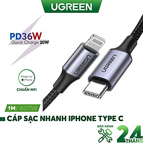Mua KCáp sạc nhanh USB Type C sang Light_ning MFI UGREEN US304 US305 - Sạc nhanh PD cho iPhone 12 / iPhone 11 dài 0.25m - 2m - Hàng Nhập Khẩu