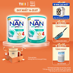 Bộ 2 lon Sữa bột NAN OPTIPRO PLUS 4 Nestle Bé 2-6 tuổi 1500g/lon Giúp tiêu hóa tốt