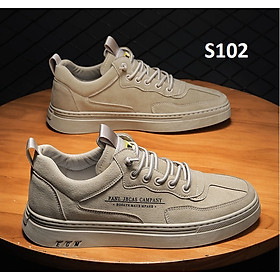 Giày Thể Thao Sneaker Nam - Giầy Nam Đế Êm Chân, Da Lì S102 Có 2 màu