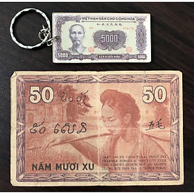 Mua Tiền cổ Đông Dương  tờ 50 xu sưu tầm (kèm móc khóa hình tiền xưa)