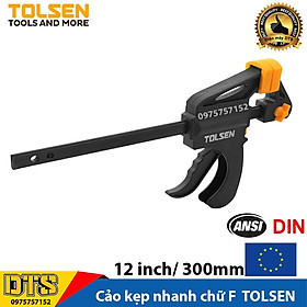 Mua Cảo kẹp nhanh  vam gỗ kẹp nhanh chữ F TOLSEN  độ mở tối đa 12 inch/ 300mm - Tiêu chuẩn xuất khẩu Châu Âu