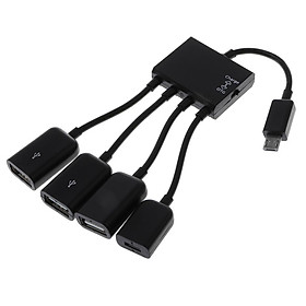 Micro USB to Micro USB + 3x USB Charge OTG  Adapter for