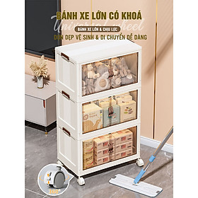 Tủ nhựa đa năng Gấp gọn Tiện Lợi, Tủ Để Đồ Bánh Xe Xoay 360 Độ - Hàng cao cấp