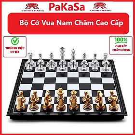 Bộ Cờ Vua Nam Châm Gấp Gọn Cao Cấp - Hàng Chính Hãng  - mẫu vàng bạc