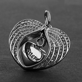 Angel Wing Memorial Keepsake  Urn Openable Pendant Necklace