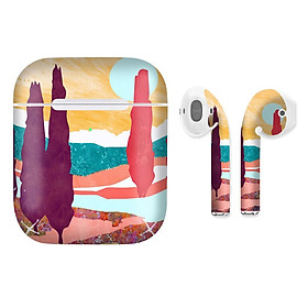 Mua Miếng dán skin chống bẩn cho tai nghe AirPods in hình giả sơn mài - GSM060 (bản không dây 1 và 2)