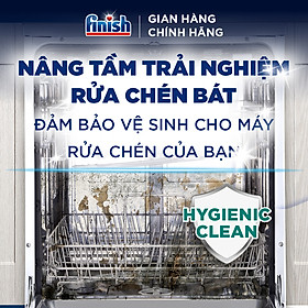 Combo Finish tiện lợi 4: Hộp 100 Viên Rửa Bát Essential + Nước Làm Bóng Finish 500ml + Dung dịch vệ sinh máy
