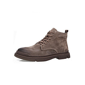 Giày boot (bốt) da bò, giày đốc cổ cao big size cỡ lớn cho nam chân to - GT087