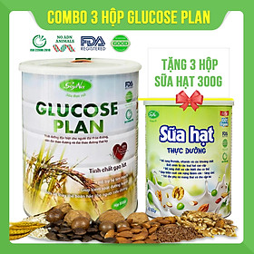 Combo 3 hộp Sữa thực vật Glucose Plan Soyna 800g tặng kèm 3 hộp sữa hạt 300g hoặc 3 hộp sữa mầm gạo lứt 300g
