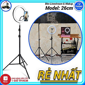 Mua Đèn Led Livestream đèn live 26cm loại 1 phù hợp chụp make up quay titok bigo youtube đèn đổi 3 màu bh 12t