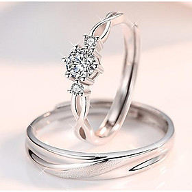 Nhẫn đôi Bạc Hiểu Minh NC434s Tình Yêu Trở Lại