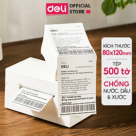Mua Giấy Decal Nhiệt In Nhãn Minicode Đơn Hàng TMĐT Deli - Tệp 500 Tờ 12x8cm - Dùng Cho Bill  Mã Vạch  Hóa Đơn  Livestream  Kinh Doanh Online - Không Phai Mực - Hàng Chính Hãng - CP001
