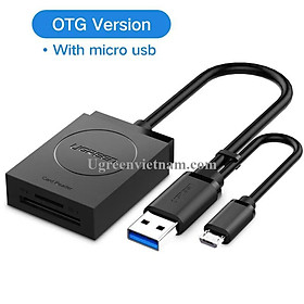 Đầu đọc thẻ nhớ Micro SD SD chuẩn USB 3.0 + OTG Ugreen 20203