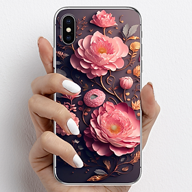 Ốp lưng cho iPhone X, iPhone XR nhựa TPU mẫu Hoa hồng