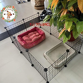 Chuồng quây Chó Mèo Hamster Thỏ combo 10 tấm lưới sắt 35x35cm lắp ghép zz01 - zz42