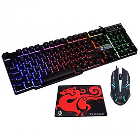 Mua Bộ bàn phím giả cơ chuyên game và chuột Led 7 màu R8 1822 - K1 (Đen) + Tặng  lót chuột - Hàng Nhập Khẩu