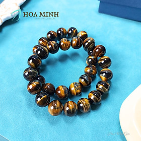 Vòng tay chuỗi đá Mắt Hổ Chim Ưng size hạt 12 li loại 5A bóng đẹp không kén mệnh