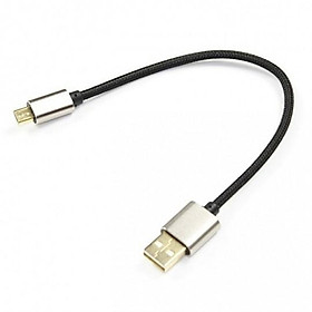 Mua Cáp sạc chuôi Micro loại ngắn 20cm  dây dù  đầu nhôm xịn