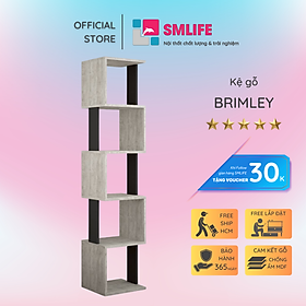 Kệ sách gỗ hiện đại SMLIFE Brimley | Gỗ MDF dày 17mm chống ẩm | D35xR28xC160cm