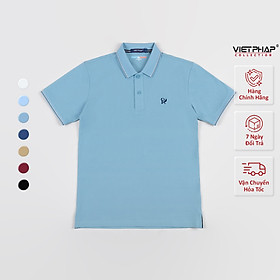 Áo Polo Nam VIỆT PHÁP Form Luxury - Thun 4 Chiều Trơn , lịch lãm, sang trọng 96508