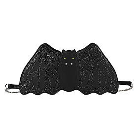 Casual PU Leather Shoulder Bag Vacation Purse Animal Shape Sequins Handbag Black