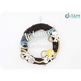Vòng treo cửa dây rừng Welcome phong cách biển VTC-21