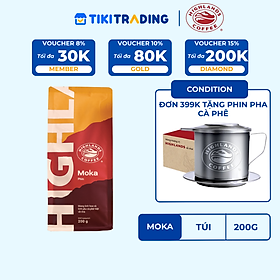 Cà phê Rang xay Moka Highlands Coffee 200g