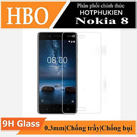 Miếng dán kính cường lực dành cho Nokia 8 hiệu HOTCASE HBO (độ cứng 9H, mỏng 0.3mm, vát 2.5D, độ trong chuẩn HD) - hàng nhập khẩu